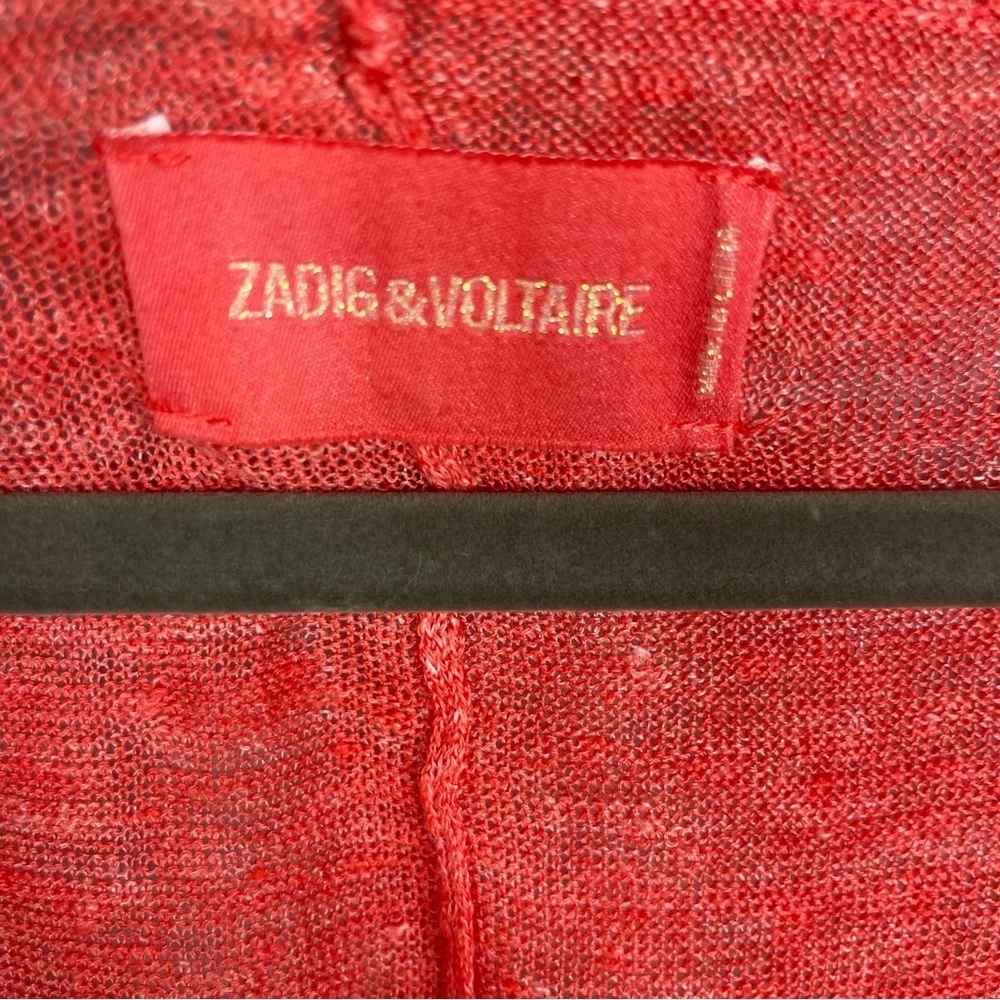 Zadig & Voltaire Linen Sheer Knit Drop Waist Cover Dress In Coral Women's Size S - Picture 7 of 8